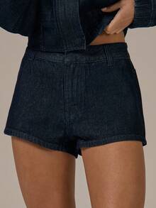 MUSERA Mini Denim Shorts Spring Summer Cute Cosy Cottage Core Spring Dew - Dark Wash - View 1