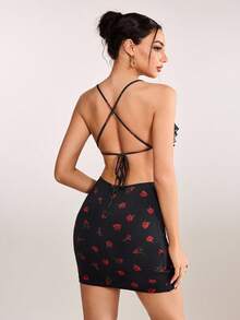 plantica Casual Sexy Urban Modern Minimalist Y2K Subculture Fashion Women's Printed Dress, Suitable For Music Festivals, Daily, Vacation, Dates, Parties, New Year, Valentine's Day, Spring/Summer, Wedding Guest, Music Festival, Musician, Night Club - Multicolor - View 2