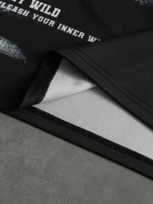 PAVTROS 男士字母印花圆领短袖T恤和抽绳腰休闲裤套装 - 彩色 - 查看 6