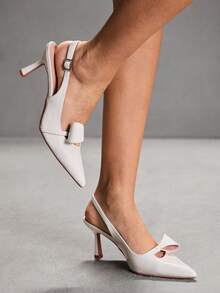 CUCCOO SZL Casual Minimalist Solid Color Pointed Toe Women Pumps Spring Shoes - White - View 1