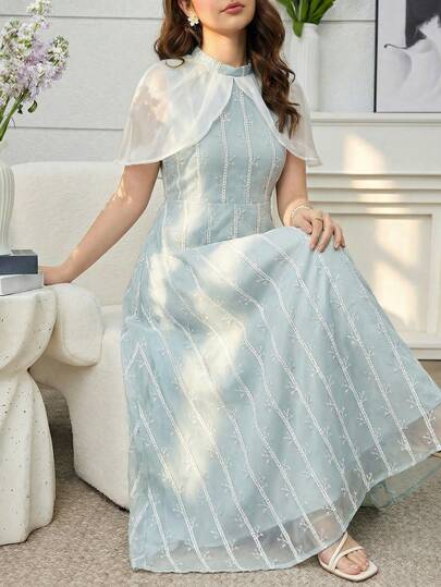 Girls' Elegant Party Long Dress, Pea Green Tulle Formal Gown