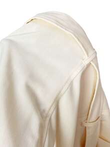 SHEIN EZwear 女士杏色无肩带单排扣极简连衣裙，适合夏季穿着 - 杏色 - 查看 7