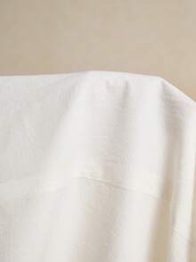 Poéselle Đầm đi biển nữ màu trơn cổ chữ V, tay phồng, thắt eo. - trắng - Xem 9