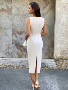 EastFlair Vestidos elegantes para mujeres, vestidos de verano para mujeres, atuendos de verano, atuendos de vacaciones de verano, vestidos de primavera para mujeres, Día de San Valentín, vestido de Día de San Valentín, vestidos de fiesta para mujeres, vestidos elegantes para fiestas, atuendo de playa, vestido de invitada de boda para mujeres, atuendos para salir, vestidos largos casuales, vestido blanco - Albaricoque - Ver 6