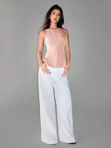 Avantive 春夏女装浪漫/舞会/正式/生日/90年代复古上衣/商务休闲/优雅/西式/外出/时尚/休闲/千禧年/夜店/办公室/鸡尾酒会/复古/紧身/锐舞节/趣味/优雅/老钱/街头风/度假/乡村音乐会/工作/端庄/春假/单身派对/演唱会/酷女孩/基础款/毕业/A字裙/无袖/白色上衣 - 粉色 - 查看 5