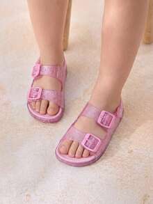 Cozy Pixies 1 Đôi dép xăng đan đế bằng màu hồng trong suốt, dễ thương, mềm mại kiểu công chúa dành cho bé sơ sinh/trẻ nhỏ, đa năng, dễ phối đồ, phù hợp với mọi dịp. - Hồng - Xem 2