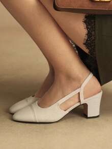 Rosivie Women's Pointed Toe Pumps, Versatile High Heels For Commuting And Daily Wear - Apricot - View 1