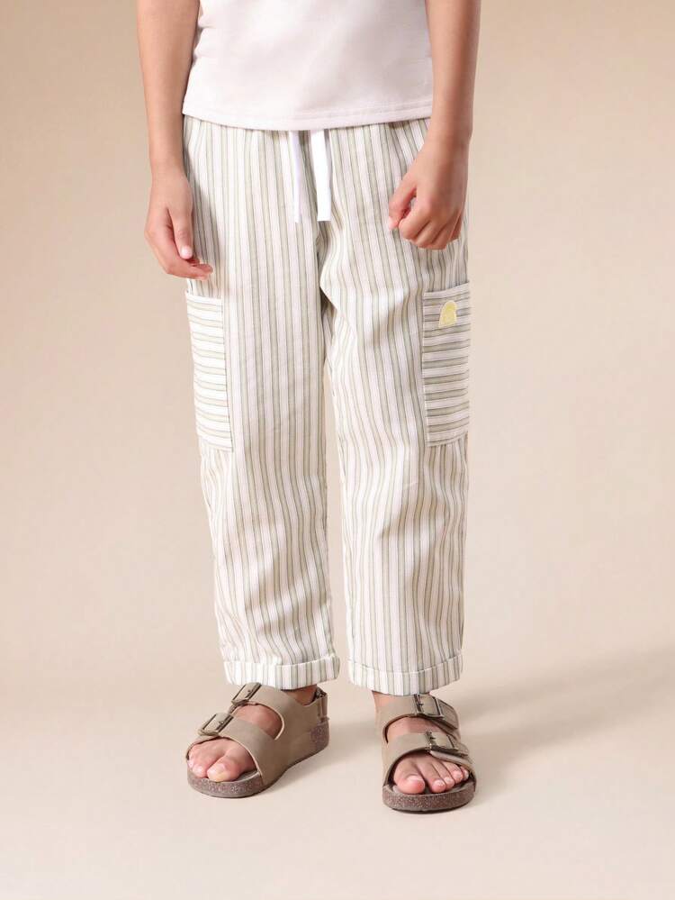 Striped Cargo Pants With Side Pockets