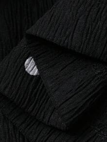 Livesso 波点印花休闲度假风沙滩宽松时尚办公无袖夹克背心上衣西装外套，女士，春夏款 - 藏蓝色 - 查看 8