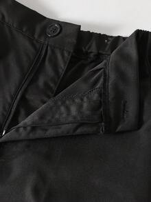 三件套青少年男士绅士套装 - 白色衬衫 + 黑色长裤 + 领结，绅士西装，商务优雅，适合学校、生日派对、休闲等场合，简约风格 - 彩色 - 查看 5