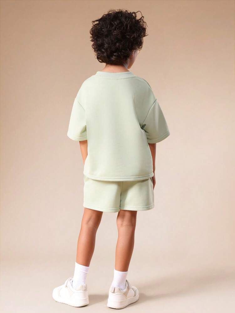 Sweatshirt And Shorts Set With Brooklyn Graphic