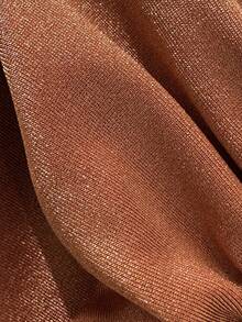 Swim Vcay 2件套女士纯色性感V领挂脖系带比基尼上衣和三角泳裤泳装套装，夏季 - 棕色 - 查看 6