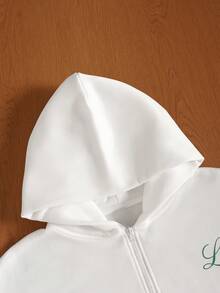 TOKVUE Men's Long Sleeve Half-Zip Casual Fashionable Versatile Daily Hoodie Set - White - View 8