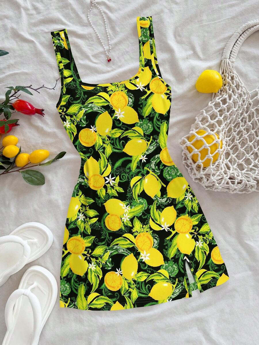 Soleia U领露背迷你连衣裙，适合夏季穿着 - 彩色 - 查看 1