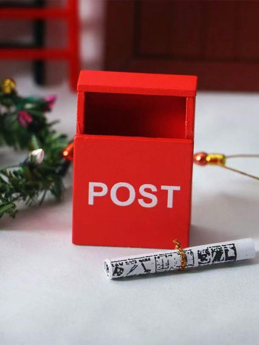 MINKOJA - SELECTS 3/5/7 Pcs 1:12 Scale Mini Wooden Mailbox "POST" Label, Realistic Miniature Letter Box Dollhouse Landscape, Compatible With Mini Furniture, Ideal Play,Collection - Multicolor - View 1