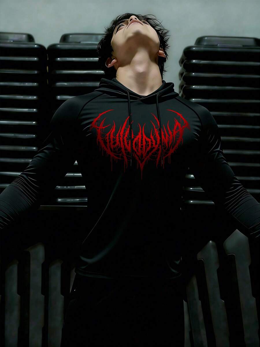 Manfinity Sport PWRUP 男士运动卫衣 - 黑色 - 查看 1