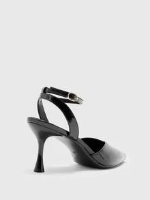 CUCCOO BIZCHIC Giày sandal cao gót mũi nhọn tối giản, thanh lịch màu đen dành cho nữ, thích hợp mặc đi làm hoặc đi làm. - màu đen - Xem 9