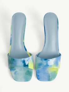 CUCCOO CHICEST Women's Fashion Versatile Daily Wear Slip-On High Heel Sandals - Baby Blue - View 2