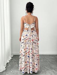 SHEIN Tall CURVE 女士浪漫优雅碎花褶皱连衣裙 - 彩色 - 查看 2