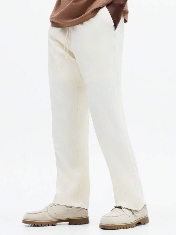 Casual Drawstring Pants With Straight Leg
