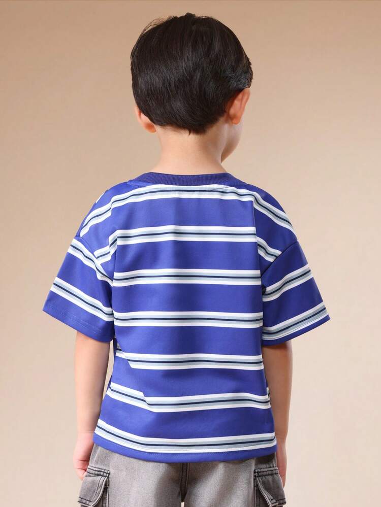 Short Sleeve Striped Crew Neck Tee