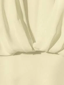 Franclia 女士二合一雪纺拼接蝙蝠袖衬衫，短款腰部上衣 - 杏色 - 查看 6