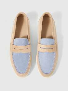 Sleekvia 女士复古拼接设计舒适软底平底乐福鞋 - 彩色 - 查看 2