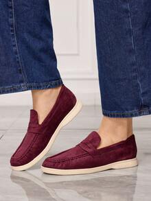 Sleekvia Zapatos planos para mujer - Rosa Fucsia - Ver 3