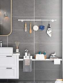 No-Drill Adjustable Tension Rod, Heavy Duty Steel & Plastic Telescopic Curtain Rod For Shower, Closet, Window, Towel & Wardrobe. - Multicolor - View 8