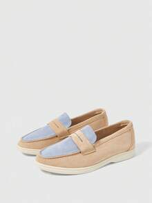 Sleekvia 女士复古拼接设计舒适软底平底乐福鞋 - 彩色 - 查看 10