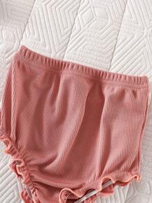SHEIN 3件組新生兒中性套裝 紋理螺紋面料 柔軟舒適 尿布燈籠褲 2026春/夏新品 嬰兒尿布蓋內褲 0-9M - 彩色 - 查看 7