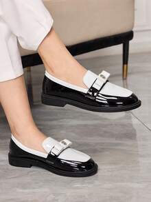 Sleekvia 女士平底鞋 - 黑與白 - 查看 3