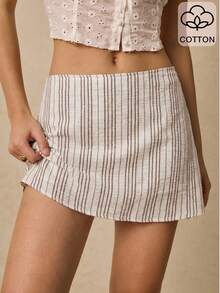 Poéselle Quần culottes kẻ sọc thời trang đa năng dành cho nữ, thích hợp cho kỳ nghỉ. - Nhiều màu - Xem 4