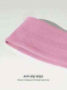 GLOWMODE FeatherFit™ Warm-Up Sweat-Wicking Stretchy Non-Slip Grips Headband Yoga Pilates Gym Workout Training Daily Active Wear - Soft sugar powder - View 3