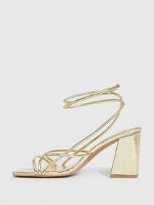 CUCCOO SZL Women Heeled Sandals Valentine's Day - Golden sheep pattern - View 5