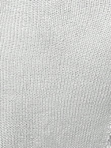 Zolique 新款亮绿色流苏破洞性感修身极简高领长开衩针织连衣裙 - 白色 - 查看 6