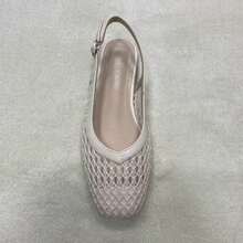 Rosivie 女士夏季休闲镂空平底凉鞋 - 米色 - 查看 6