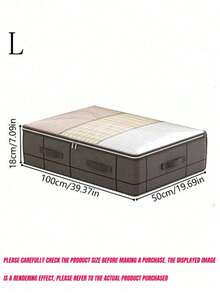 SHEIN 1PC Bedroom Storage Gods, Large-Capacity Bedding Organizer, Multi-Functional Storage Bag Under The Bed, Clothing Storage Bag, Simple Home Organization Good Helper, Make Your Space Well Organized, Fabric Folding Storage Box, Space Magician, Convenient Access, Seasonal Worry-Free.,Boho Vibes - Grey - View 14