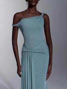 Elitara Một chiếc đầm maxi dáng đuôi cá xếp ly bằng vải lưới co giãn bóng mượt màu xanh dương thanh lịch, lãng mạn và sang trọng, hoàn hảo cho các bữa tiệc trang trọng, kỳ nghỉ, đám cưới hoặc trang phục phù dâu. Đầm dạ hội dành cho các dịp đặc biệt, đầm dự tiệc cho nữ, đầm trang trọng, đầm phù dâu, đầm dạ hội cỡ nhỏ (bao gồm các chi tiết trang trí có thể tháo rời). - màu xanh lá - Xem 5