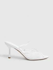 CUCCOO SZL Women's Pointed Toe Fashion Daily Wear High Heel Sandals Valentine's Day - White - View 3