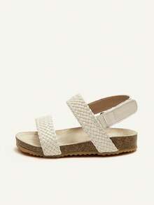 Cozy Pixies Summer Fashionable Versatile Woven Cute & Lively Elegant Princess Style Pastoral Casual Comfortable Girls/Baby Flat Sandals - Beige - View 6