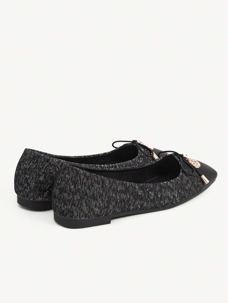 CUCCOO CHICEST Women's Bow Decor Square Toe Casual Slip-On Shoes Valentine's Day Elegant Shoes Wedding Shoes