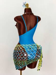 Amplova 女士渐变亮片刺绣薄纱罩衫，性感迷人，适合度假、音乐节，可爱春夏泳装 - 彩色 - 查看 9