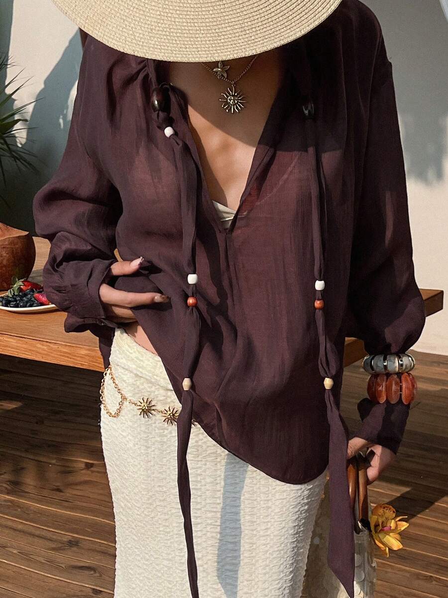 Livesso Women Blouses - Brown - View 1