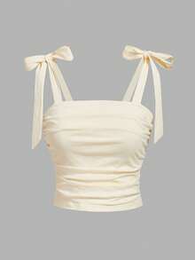 SHEIN MOD 1-3件装蝴蝶结纯色吊带背心，夏季休闲装，Y2K风格，音乐节 - 彩色 - 查看 7