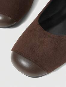 Sleekvia 女士休闲搭扣设计百搭平底鞋，适合日常穿着 - 咖啡棕 - 查看 8