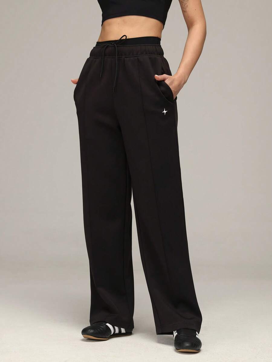 Sigmas 女士双面褶裥直筒运动裤 - 黑色 - 查看 1