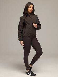 Sigmas 女士梭织全拉链修身运动外套（春季款） - 咖啡棕 - 查看 5