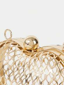 SHECARRY Ladies, Women Evening Bags, Crossbody Bags, Heart-Shaped Bag, Golden Metal, Hollow, Fashionable, Elegant , Simple, Personalized, Versatile, Classic, For Cocktail Party, Party, Prom, Club, Date, Birthday, Evening, Date Nigh, Banquet - Gold - View 5