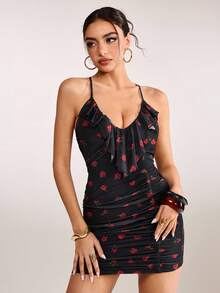 plantica Casual Sexy Urban Modern Minimalist Y2K Subculture Fashion Women's Printed Dress, Suitable For Music Festivals, Daily, Vacation, Dates, Parties, New Year, Valentine's Day, Spring/Summer, Wedding Guest, Music Festival, Musician, Night Club - Multicolor - View 4